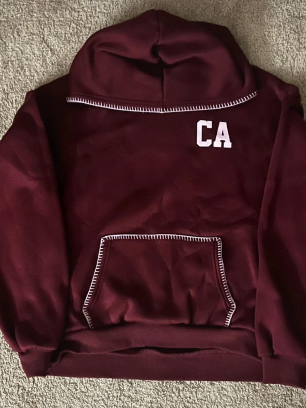 Charlotte Russe Maroon Hoodie with CA Lettering